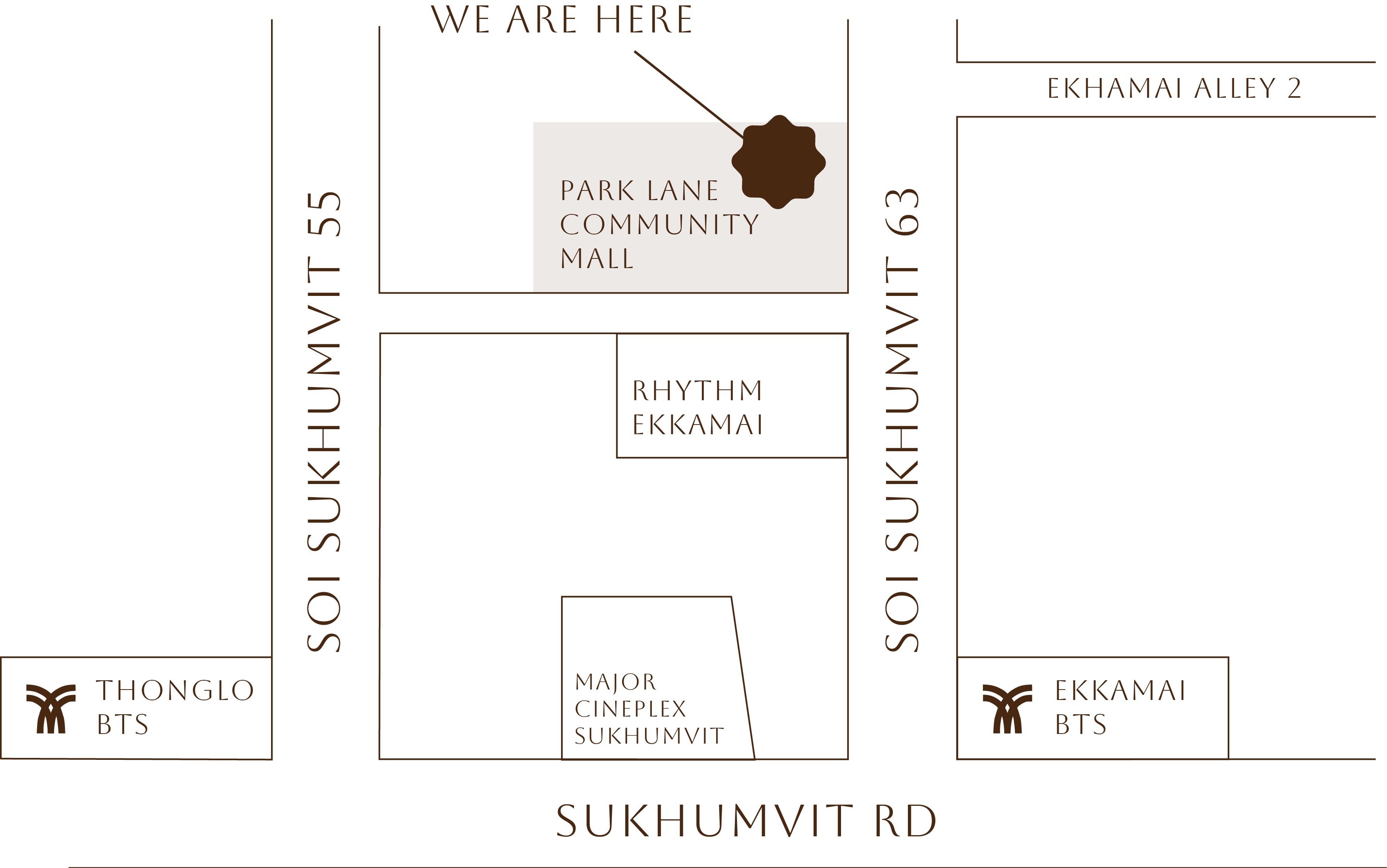 Pure Skin by Wax&Co Ekkamai waxing studio location map